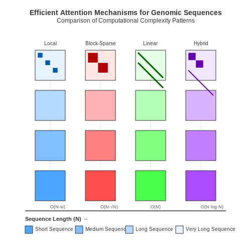 Handling Long Genomic Sequences: Efficient Attention Variants – Transformers in Genomics – Tutorial Diagram Handling Long Genomic Sequences: Efficient Attention Variants – Transformers in Genomics – Tutorial Diagram