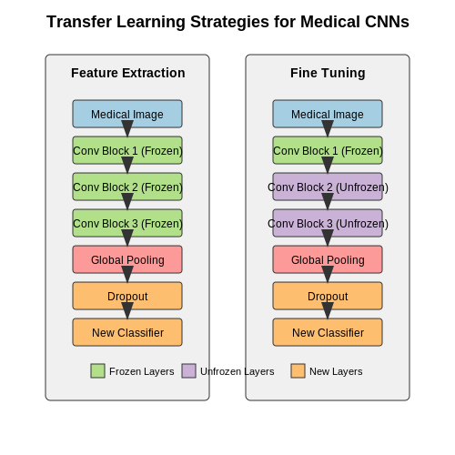 Transfer Learning with Pretrained Models – Healthcare Diagnostics with CNNs – Tutorial Diagram