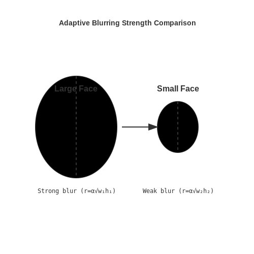 Adaptive Blurring Based on Face Size – Face Blurring in Videos Using Vision AI – Tutorial Diagram