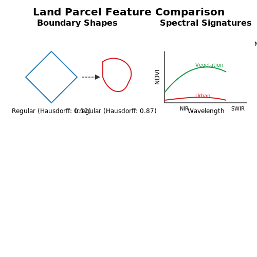 Key Features for Identifying Land Parcels – AI for Identifying Land Ownership via Satellite – Tutorial Diagram Key Features for Identifying Land Parcels – AI for Identifying Land Ownership via Satellite – Tutorial Diagram