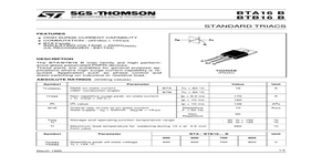 BTA16B – Datasheet Preview