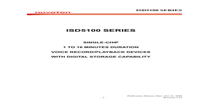 ISD5100 – Datasheet Preview