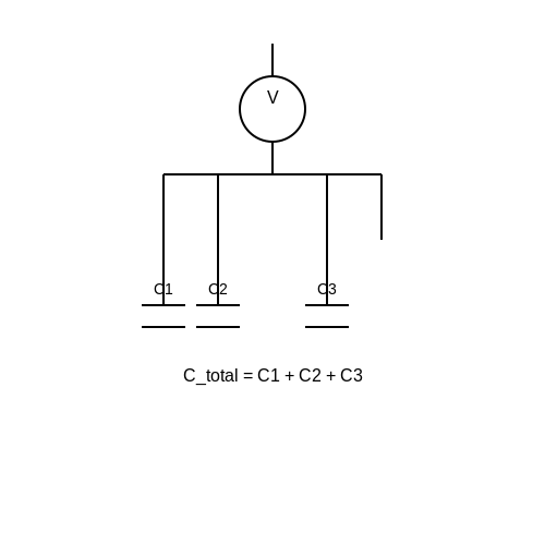 Capacitors in Parallel – Tutorial Image