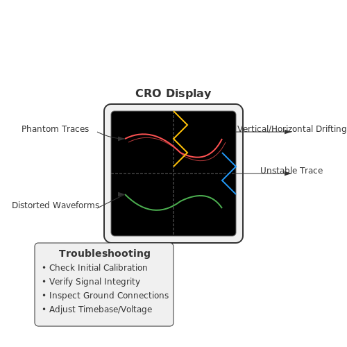 Identifying Display Anomalies in Cathode Ray Oscilloscope (CRO) Operation Identifying Display Anomalies in Cathode Ray Oscilloscope (CRO) Operation